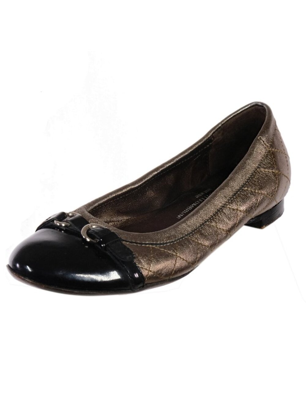 AGL ATTILIO GUISTI LEOMBRUNI Ballet Flats 37.5 EU 7.5 US Quilted Gold ITALY